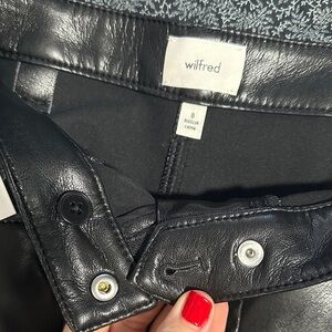 Aritzia Wilfred Rebel Black Leather Trousers